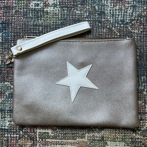 Elegant Silver Clutch with Star Accent